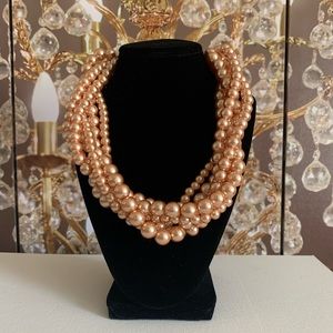 Multi strand Faux Pearls- Peach
